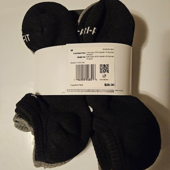 6 Pair Women's Nike No Show Socks Everyday Plus Cushioned Cotton 6 Pack Dri-Fit - Picture 4 of 5